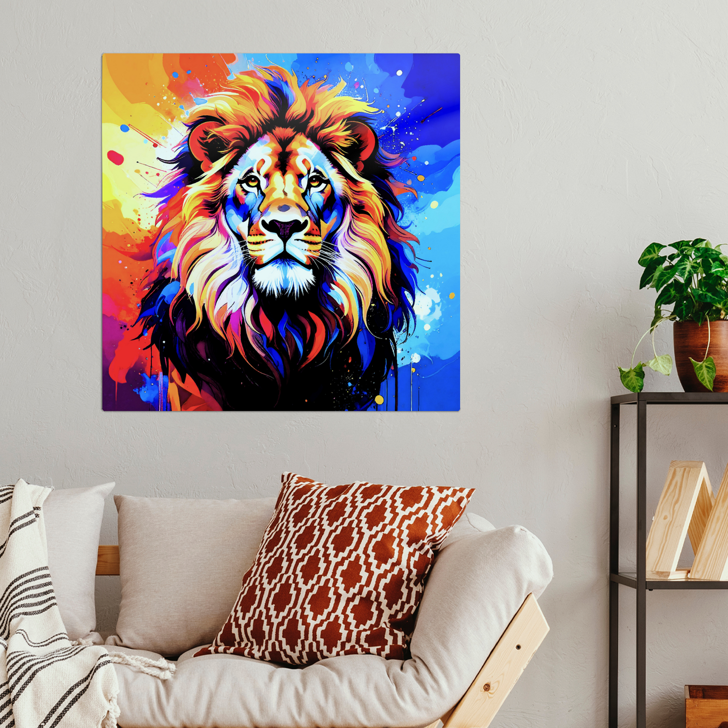 Lion Print LP3, Printed On High Gloss Aluminium To Enhance Colour And Detail, A Regal And Powerful Image, Art Is A Gift For A Lifetime...