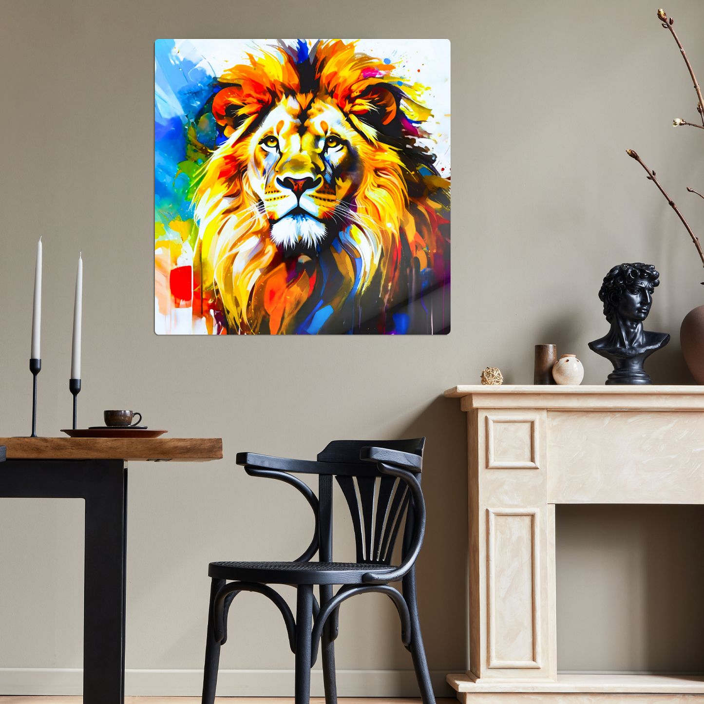 Lion Print LP4, Printed On High Gloss Aluminium To Enhance Colour And Detail, A Regal And Powerful Image, Art Is A Gift For A Lifetime...