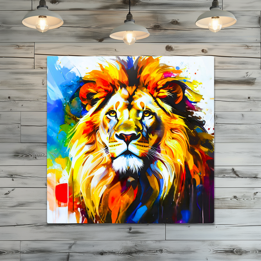 Lion Print LP4, Printed On High Gloss Aluminium To Enhance Colour And Detail, A Regal And Powerful Image, Art Is A Gift For A Lifetime...