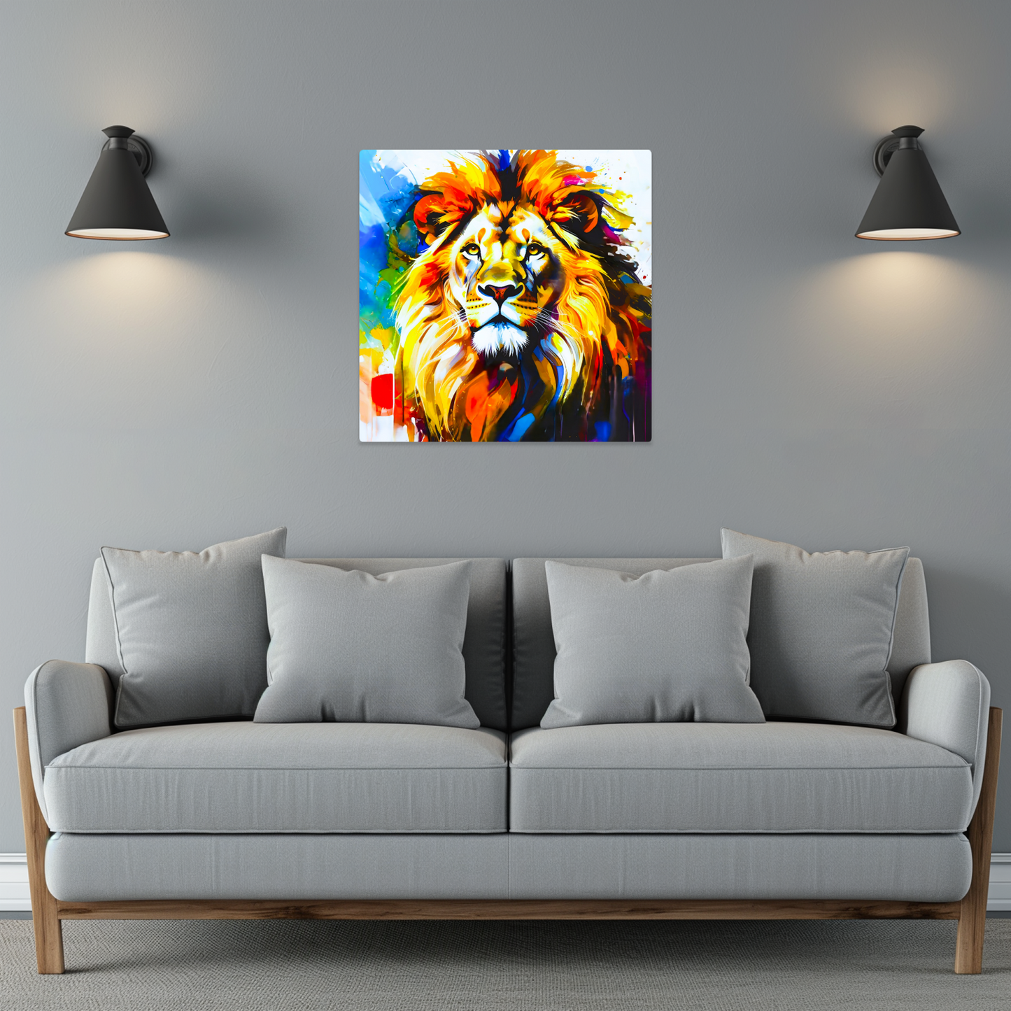 Lion Print LP4, Printed On High Gloss Aluminium To Enhance Colour And Detail, A Regal And Powerful Image, Art Is A Gift For A Lifetime...