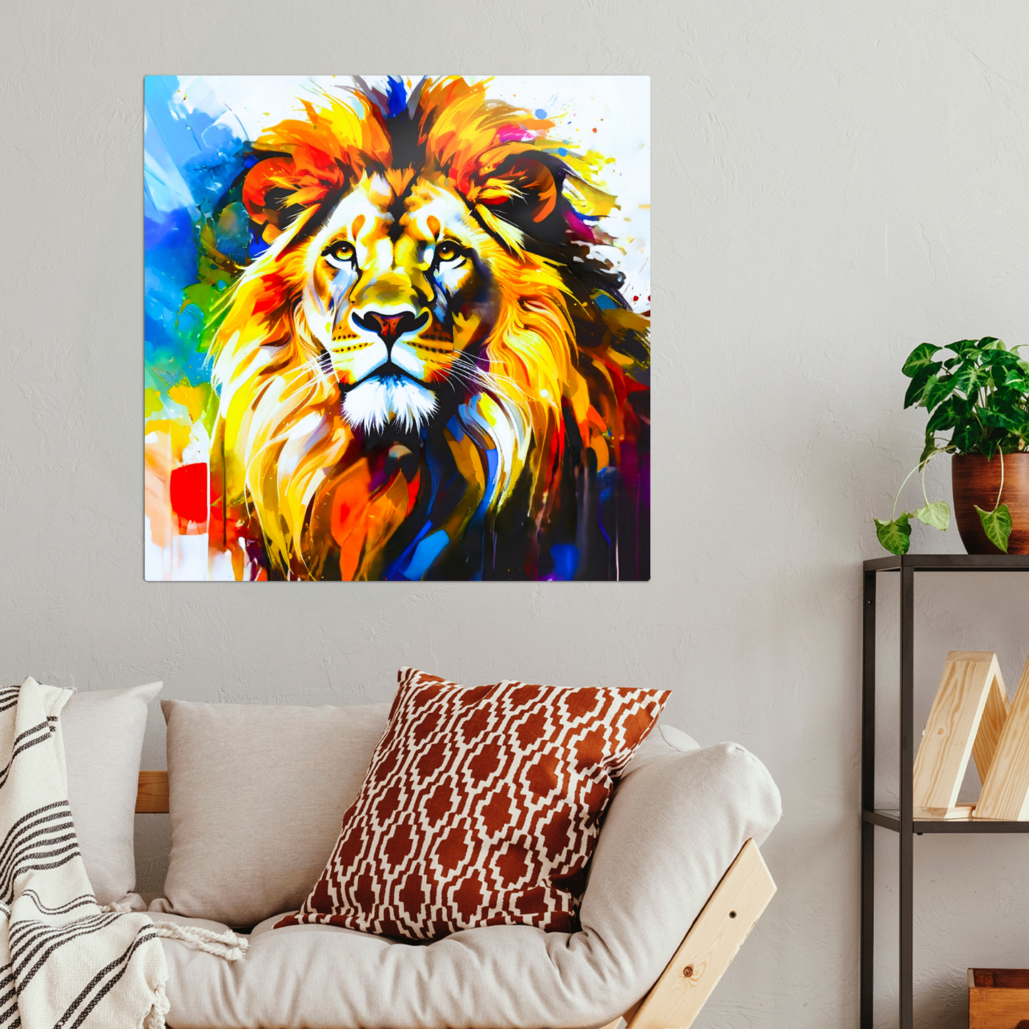 Lion Print LP4, Printed On High Gloss Aluminium To Enhance Colour And Detail, A Regal And Powerful Image, Art Is A Gift For A Lifetime...