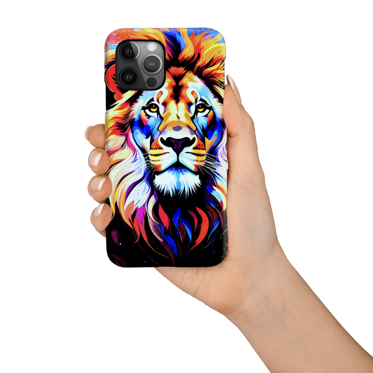 Lion Print 1, Slim Phone Case, 3D Full Wrap Technology, Crafted From Premium Polycarbonate, Vivid Colours, Unique Image...