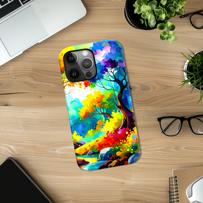 Abstract Tree 2, Slim Phone Case, 3D Full Wrap Technology, Crafted From Premium Polycarbonate, Vivid Colours, Unique Image...