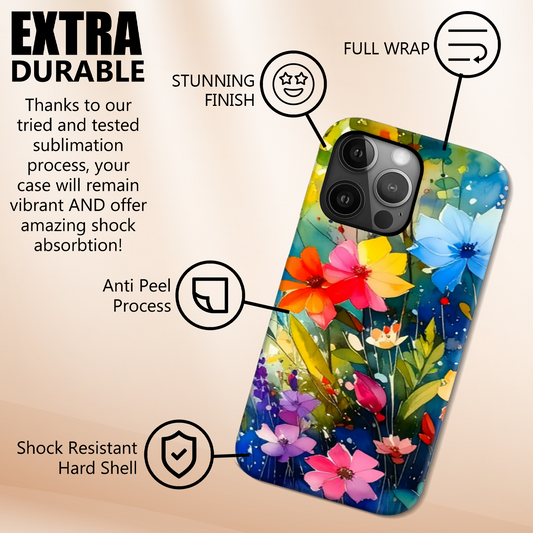 Wildflowers WF4, Tough Phone Case, Full Wrap Technology, Crafted From Premium Polycarbonate, Unique Image...