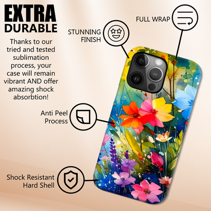 Wildflowers WF4, Magsafe Tough iPhone Case, Full Wrap Technology, Crafted From Premium Polycarbonate, Vivid Colours, Unique Image...