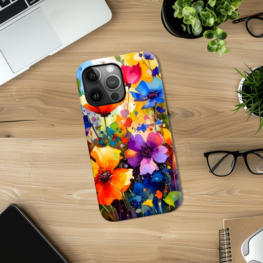 Wildflower Print 2, Slim High Gloss Phone Case, Full Wrap Technology, Crafted From Premium Polycarbonate, Vivid Colours, Unique Image...
