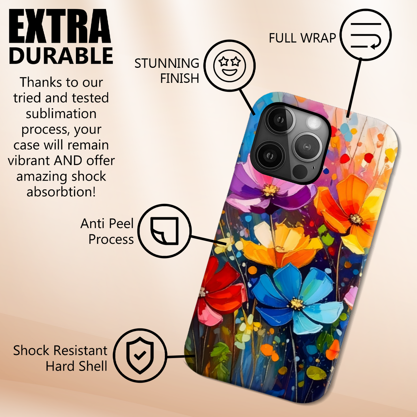Wildflower Print 3, Slim High Gloss Phone Case, Full Wrap Technology, Crafted From Premium Polycarbonate, Vivid Colours, Unique Image...