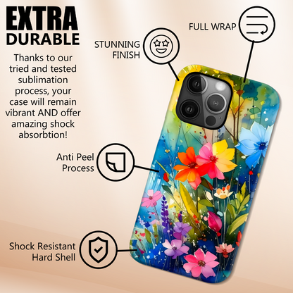 Wildflower Print 4, Slim Phone Case, Full Wrap Technology, Crafted From Premium Polycarbonate, Unique Image...