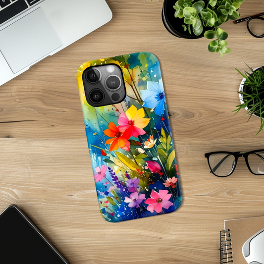 Wildflower Print 4, Slim High Gloss Phone Case, Full Wrap Technology, Crafted From Premium Polycarbonate, Vivid Colours, Unique Image...