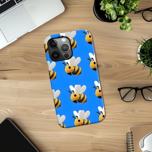 Bee Print 1, Slim High Gloss Phone Case, Full Wrap Technology, Crafted From Premium Polycarbonate, Vivid Colours, Unique Image...