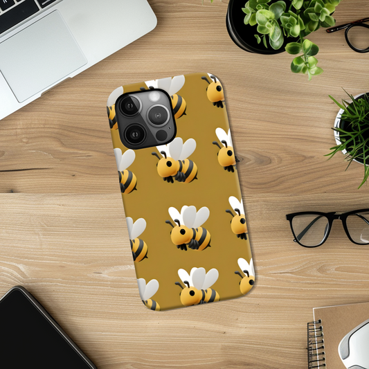 Bee Print 2, Slim High Gloss Phone Case, Full Wrap Technology, Crafted From Premium Polycarbonate, Vivid Colours, Unique Image...