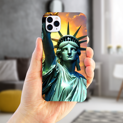 Liberty Statue, Slim High Gloss Phone Case, Full Wrap Technology, Crafted From Premium Polycarbonate, Vivid Colours, Unique Image...