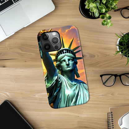 Liberty Statue, Slim High Gloss Phone Case, Full Wrap Technology, Crafted From Premium Polycarbonate, Vivid Colours, Unique Image...