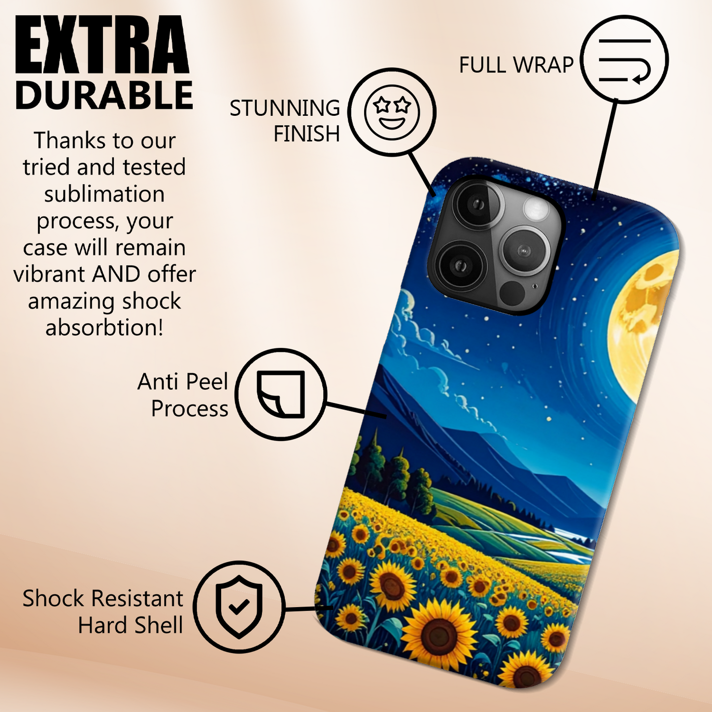 Night Landscape 1, Slim Gloss Phone Case, Full Wrap Technology, Crafted From Premium Polycarbonate, Vivid Colours, Unique Image...