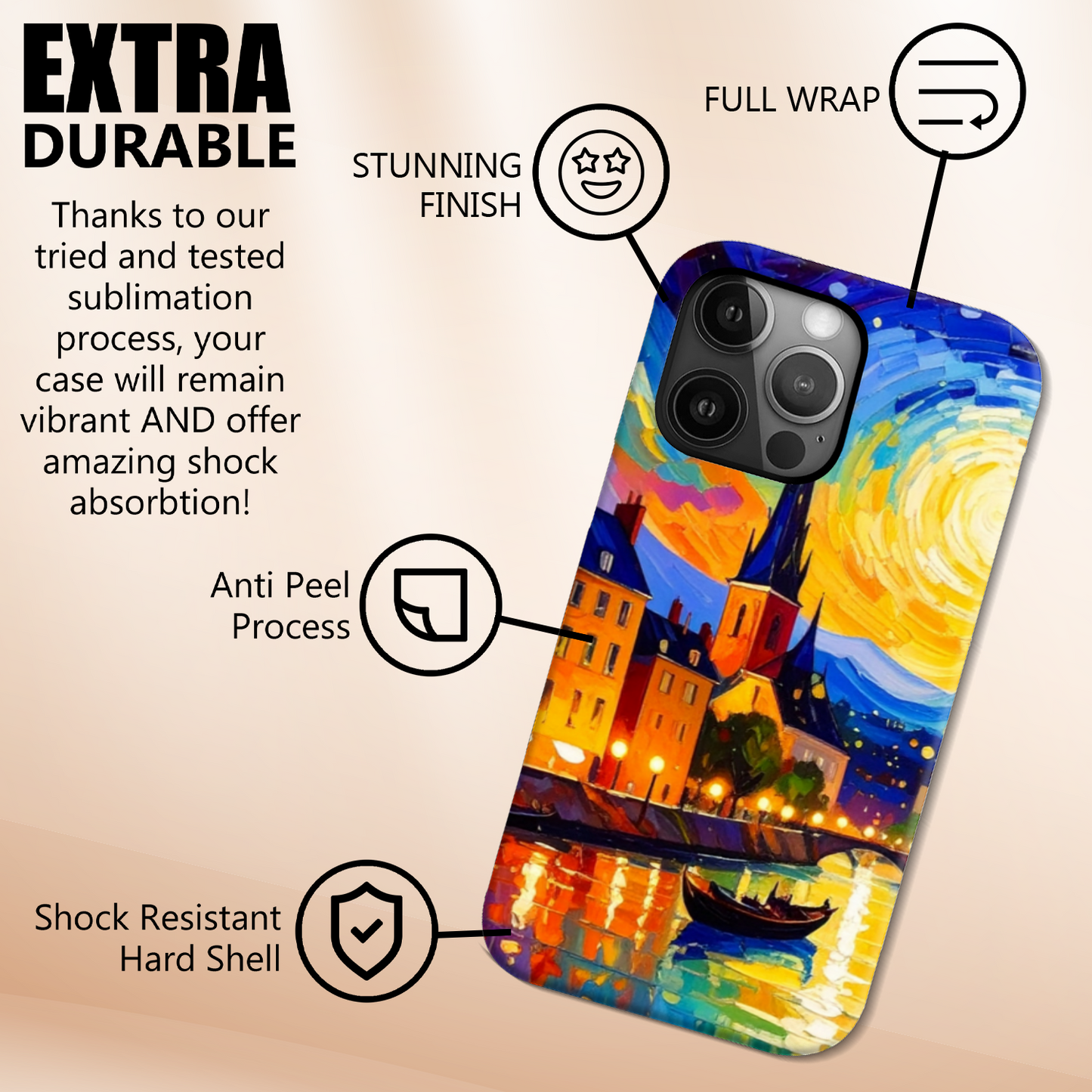 Night Landscape 3,  Slim Gloss Phone Case, Full Wrap Technology, Crafted From Premium Polycarbonate, Vivid Colours, Unique Image...