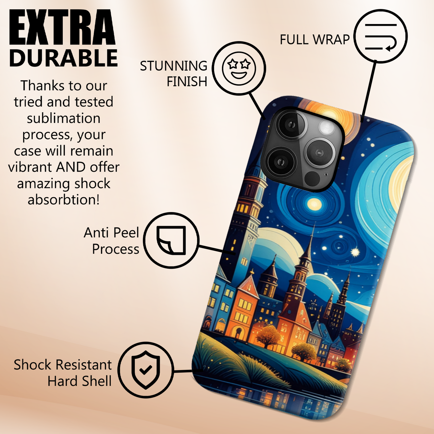 Night Landscape 4, Slim Gloss Phone Case, Full Wrap Technology, Crafted From Premium Polycarbonate, Vivid Colours, Unique Image...