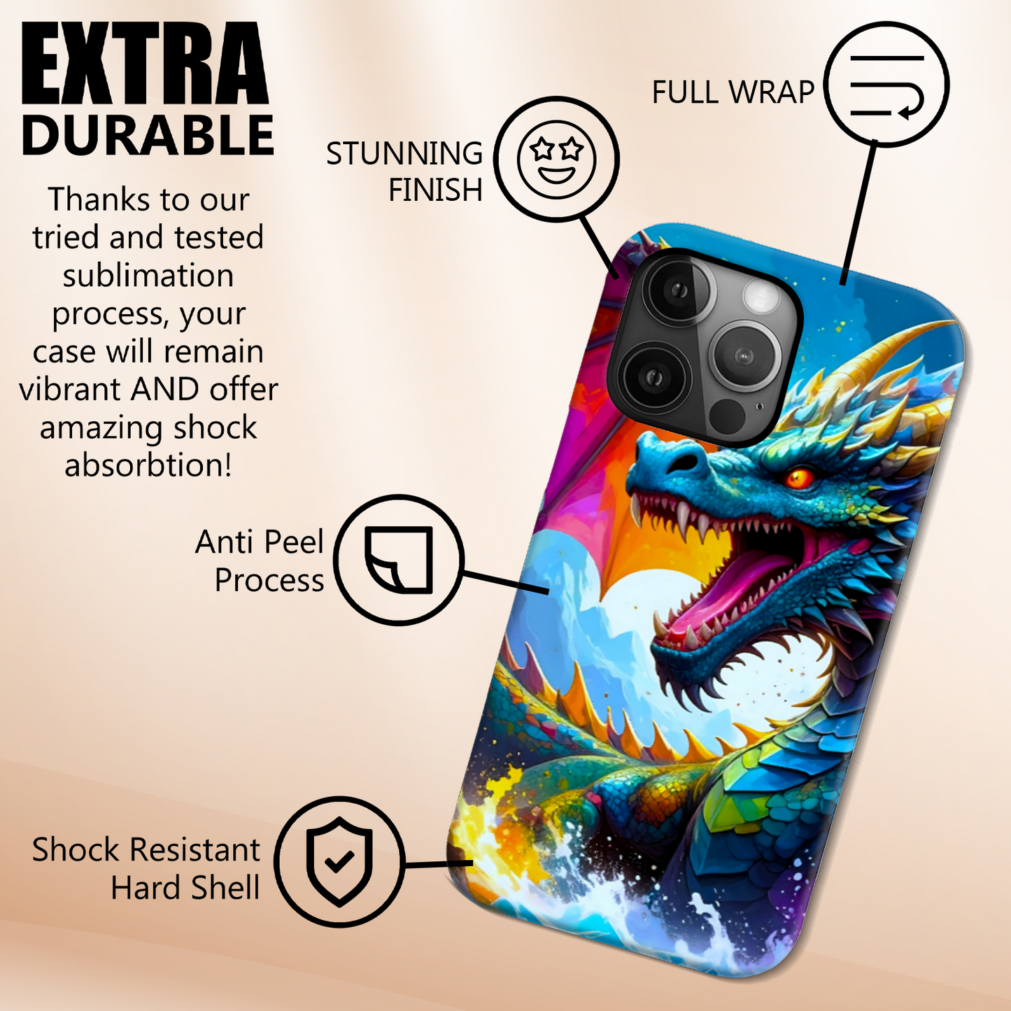 Fantasy Dragon 8, Slim iPhone Case, Full Wrap Technology, Crafted From Premium Polycarbonate, Vivid Colours, Unique Image...