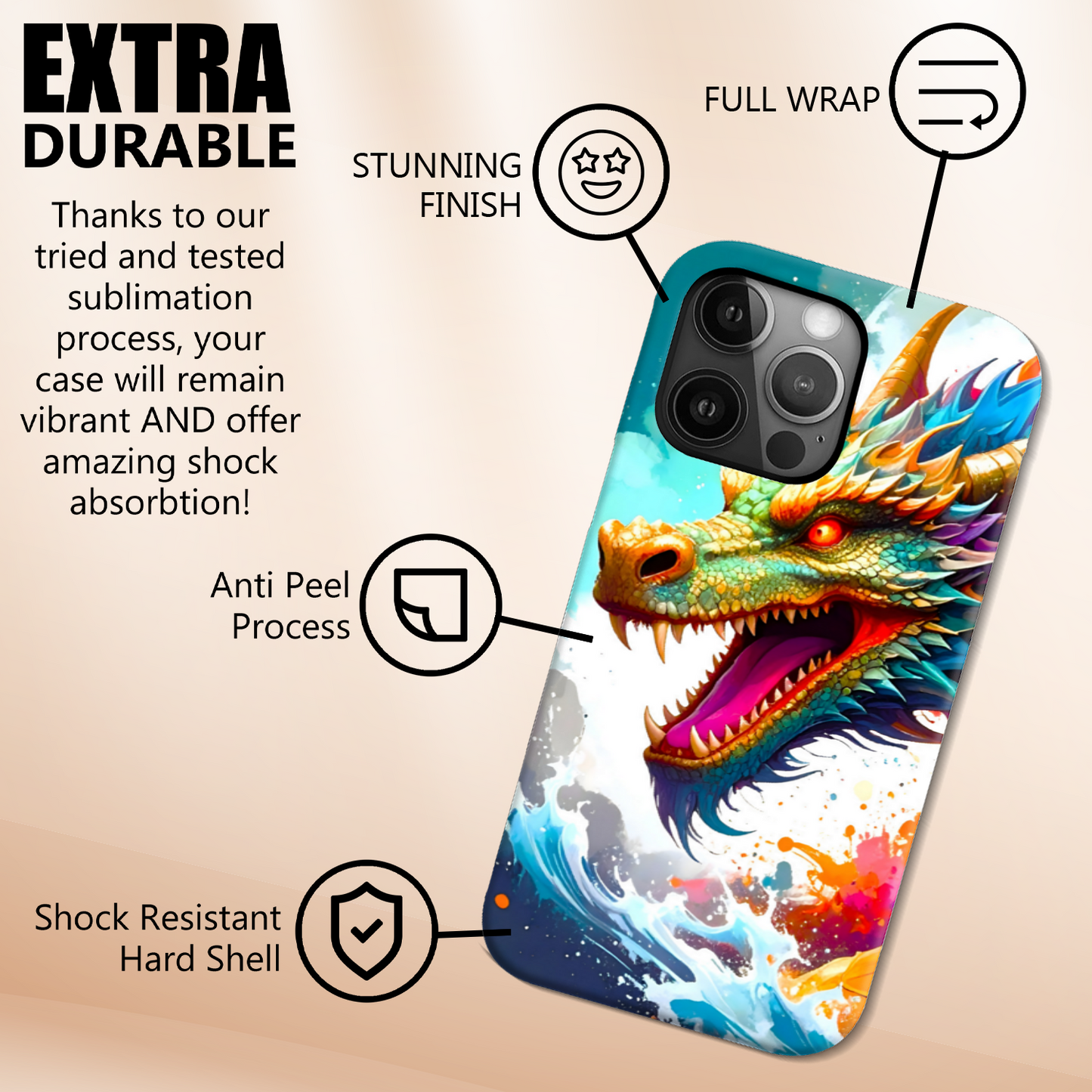 Fantasy Dragon 6, Slim iPhone Case, Full Wrap Technology, Crafted From Premium Polycarbonate, Vivid Colours, Unique Image...