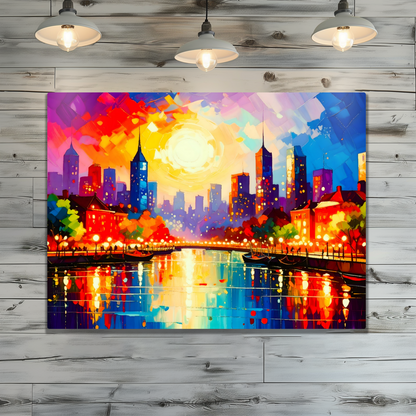 City Of Lights 3, Printed On High Gloss Aluminium To Enhance Colour And Detail, Art Is A Gift For A Lifetime...
