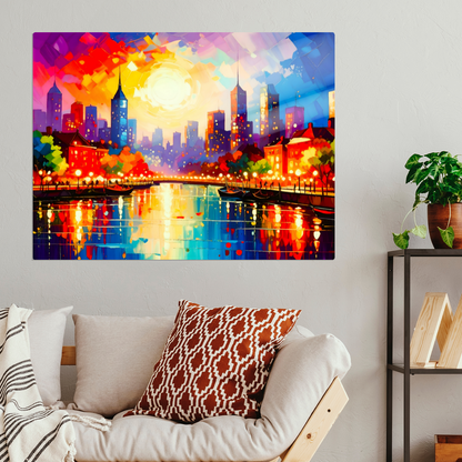 City Of Lights 3, Printed On High Gloss Aluminium To Enhance Colour And Detail, Art Is A Gift For A Lifetime...
