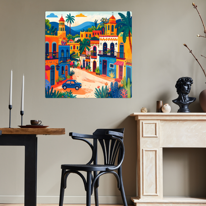 Mexican Town 4, Printed On High Gloss Aluminium To Enhance Colour And Detail, Art Is A Gift For A Lifetime...