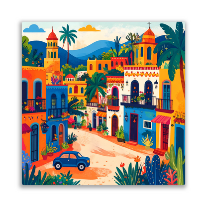 Mexican Town 4, Printed On High Gloss Aluminium To Enhance Colour And Detail, Art Is A Gift For A Lifetime...