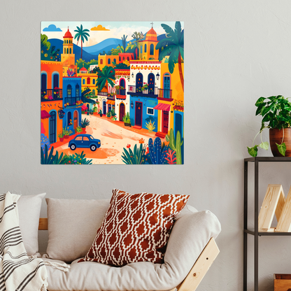 Mexican Town 4, Printed On High Gloss Aluminium To Enhance Colour And Detail, Art Is A Gift For A Lifetime...