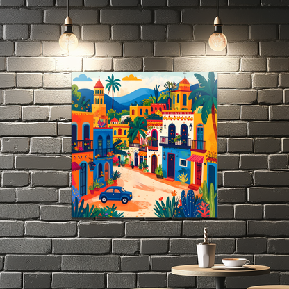 Mexican Town 4, Printed On High Gloss Aluminium To Enhance Colour And Detail, Art Is A Gift For A Lifetime...