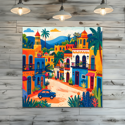 Mexican Town 4, Printed On High Gloss Aluminium To Enhance Colour And Detail, Art Is A Gift For A Lifetime...