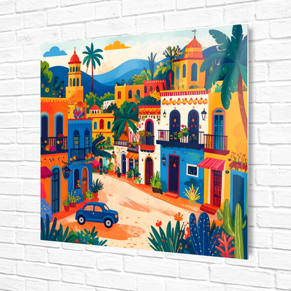 Mexican Town 4, Printed On High Gloss Aluminium To Enhance Colour And Detail, Art Is A Gift For A Lifetime...