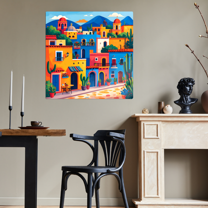 Mexican Town 3, Printed On High Gloss Aluminium To Enhance Colour And Detail, Gift For A Lifetime...