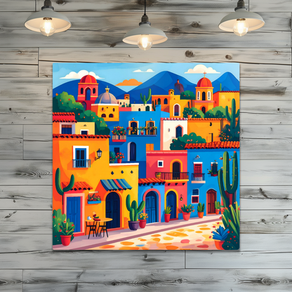 Mexican Town 3, Printed On High Gloss Aluminium To Enhance Colour And Detail, Gift For A Lifetime...