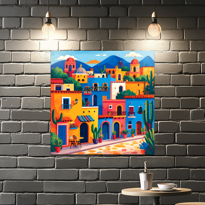 Mexican Town 3, Printed On High Gloss Aluminium To Enhance Colour And Detail, Gift For A Lifetime...