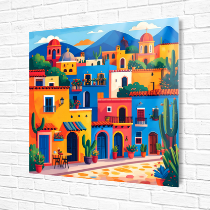Mexican Town 3, Printed On High Gloss Aluminium To Enhance Colour And Detail, Gift For A Lifetime...