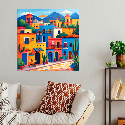 Mexican Town 3, Printed On High Gloss Aluminium To Enhance Colour And Detail, Gift For A Lifetime...
