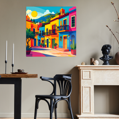 Mexican Town 2, Printed On High Gloss Aluminium To Enhance Colour And Detail, Art Is A Gift For A lifetime...