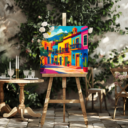 Mexican Town 2, Printed On High Gloss Aluminium To Enhance Colour And Detail, Art Is A Gift For A lifetime...
