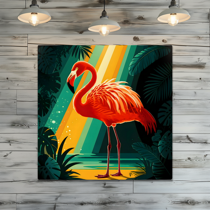 Flamingo 1, Printed on gloss aluminium to enhance colour and detail, unique print, an enduring gift...