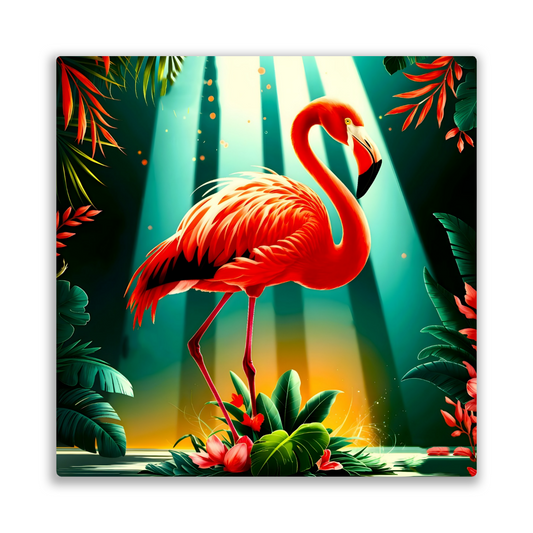Flamingo 3,  Printed On High Gloss Aluminium To Enhance Colour And Detail, Unique Image, Art Is A Gift For A Lifetime...