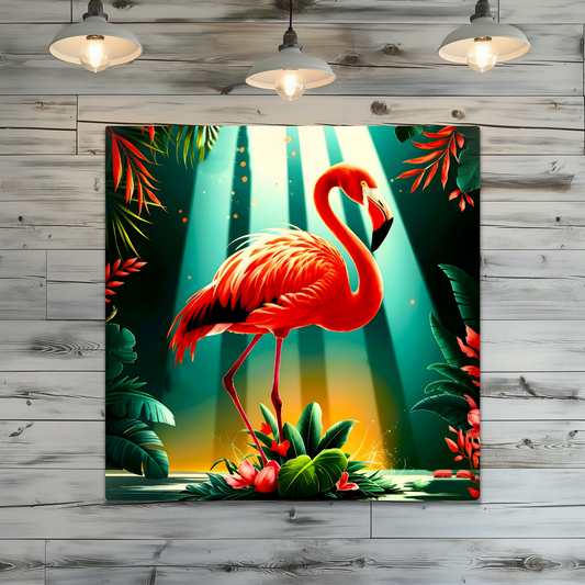Flamingo 3,  Printed On High Gloss Aluminium To Enhance Colour And Detail, Unique Image, Art Is A Gift For A Lifetime...