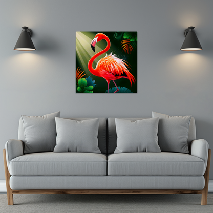 Flamingo 4, Printed on gloss aluminium to enhance colour and detail, unique print, an enduring gift...
