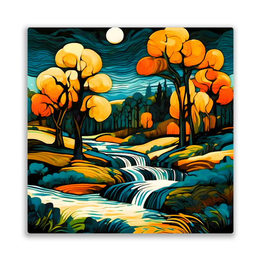 Downstream Forest 1,  Printed On High Gloss Aluminium To Enhance Colour And Detail, Unique Image, Art Is A Gift For A Lifetime...