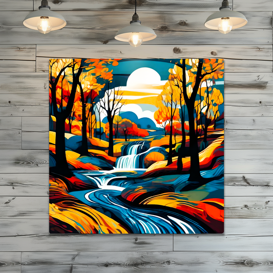 Downstream Forest 3,  Printed On High Gloss Aluminium To Enhance Colour And Detail, Unique Image, Art Is A Gift For A Lifetime...
