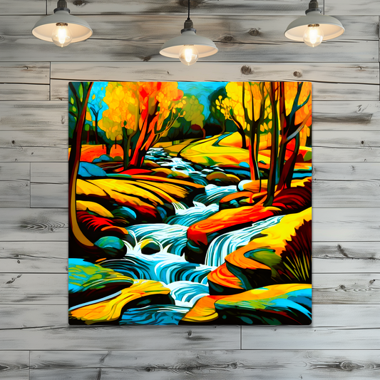 Downstream Forest 4, Printed On High Gloss Aluminium To Enhance Colour And Detail, Unique Image, Art Is A Gift For A Lifetime..