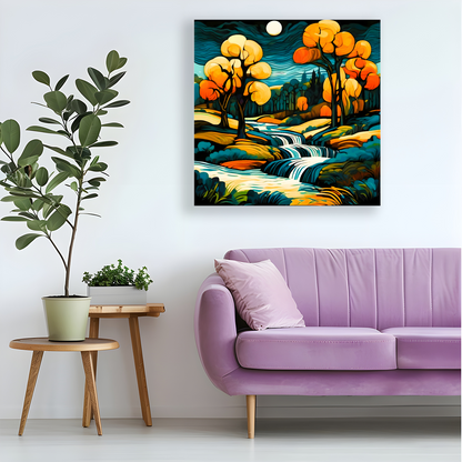 Downstream Wood 1, Printed On High Quality Canvas, Vibrant Colours, Unique Print, An Enduring Gift...