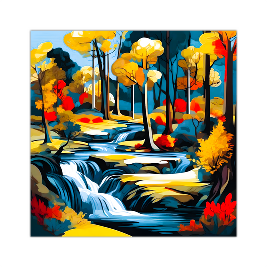 Downstream Forest 2, Printed On High Quality Canvas, Unique Wall Art, Vivid Colour, Art A Gift For A Lifetime...