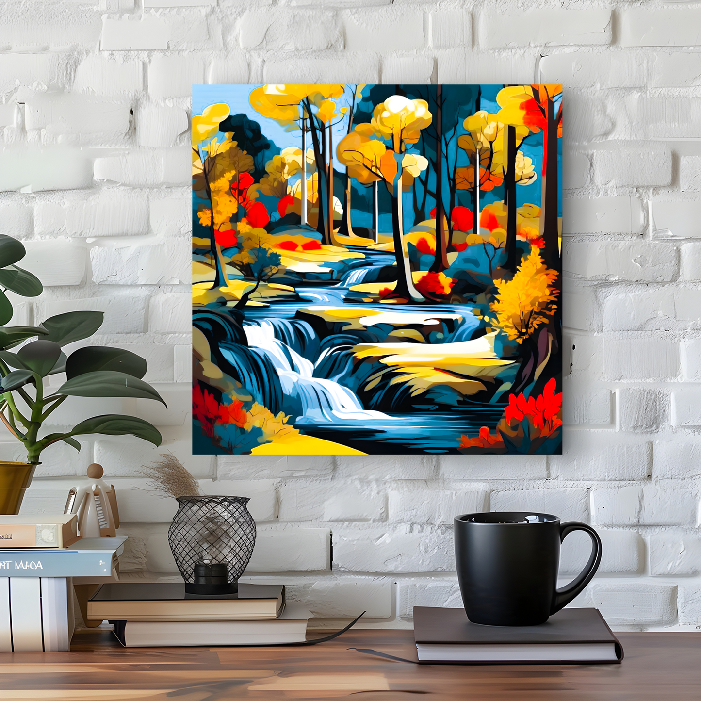 Downstream Forest 2, Printed On High Quality Canvas, Unique Wall Art, Vivid Colour, Art A Gift For A Lifetime...