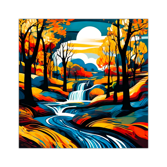 Downstream Forest 3, Printed On High Quality Canvas, Unique Wall Art, Vivid Colour, Art A Gift For A Lifetime...