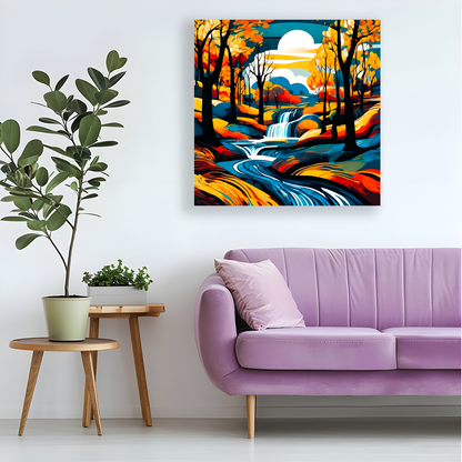 Downstream Wood 3, Printed On High Quality Canvas, Vibrant Colours, Unique Print, An Enduring Gift...
