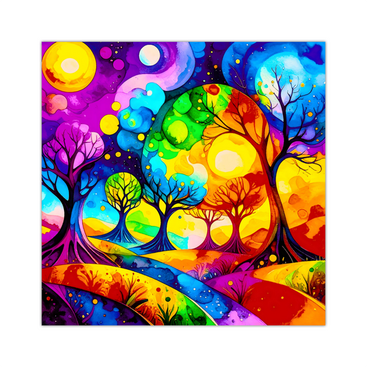 Amazing Trees 3, Print On Canvas, Vivid Colours, Art Prints, Unique Images, Distinctive Artwork, Art Is A Gift For A Lifetime...